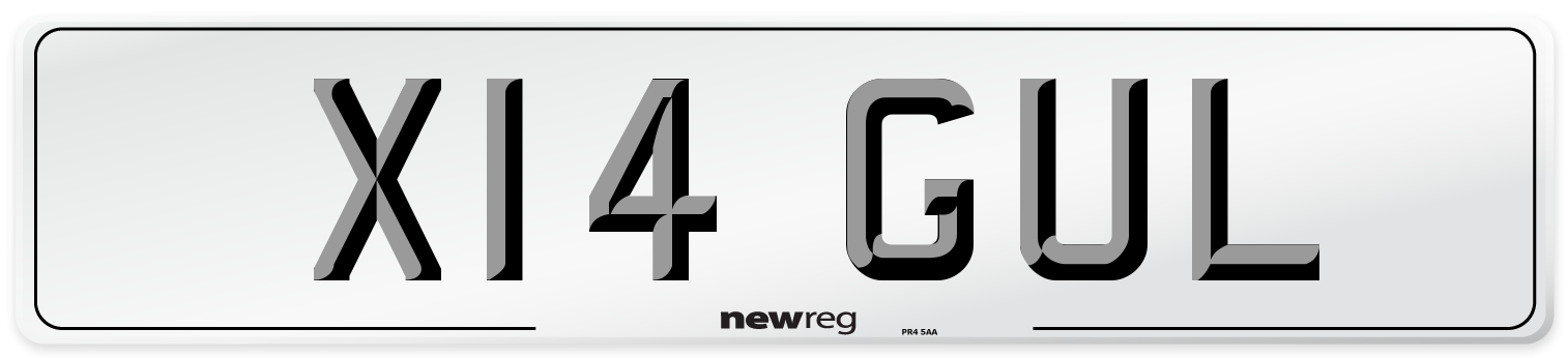 X14 GUL Number Plate from New Reg